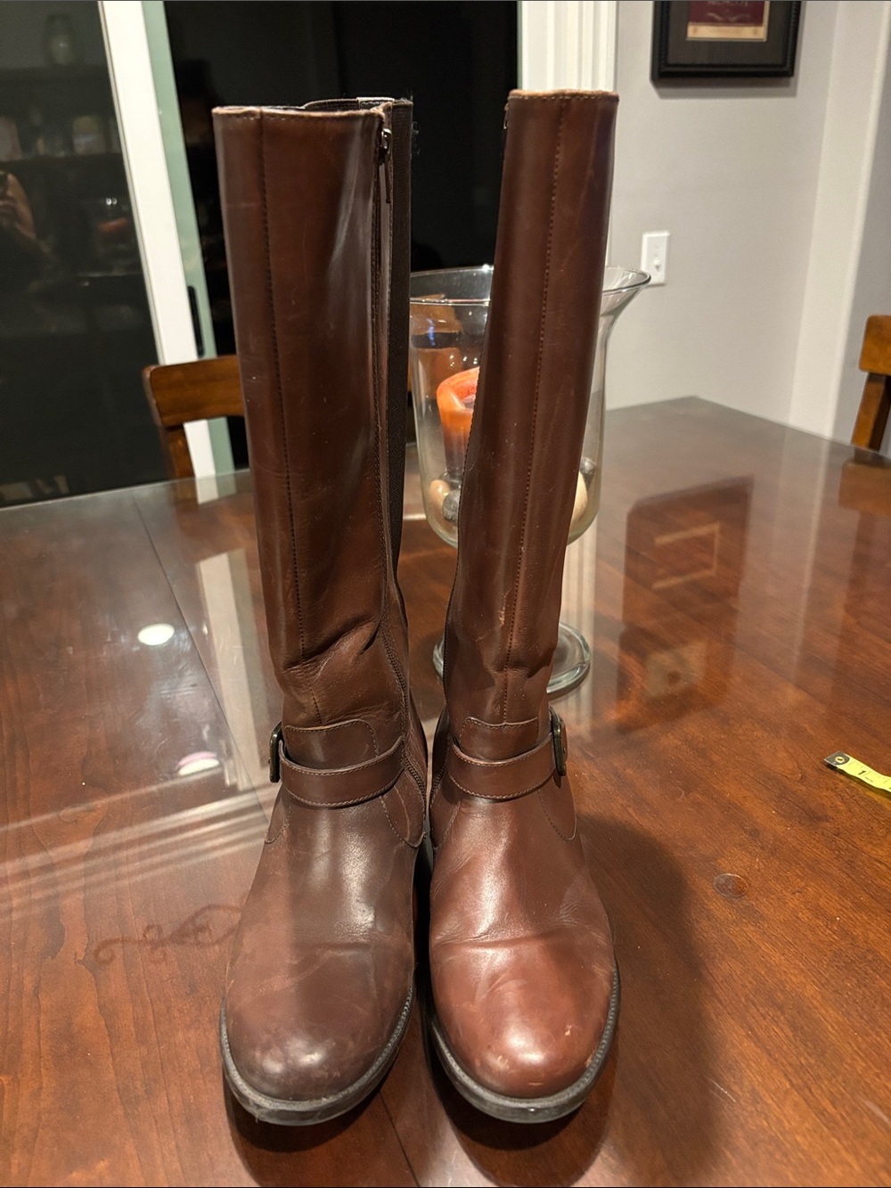 Clarks Women's Knee high Brown Leather Boots - Picture 3 of 14